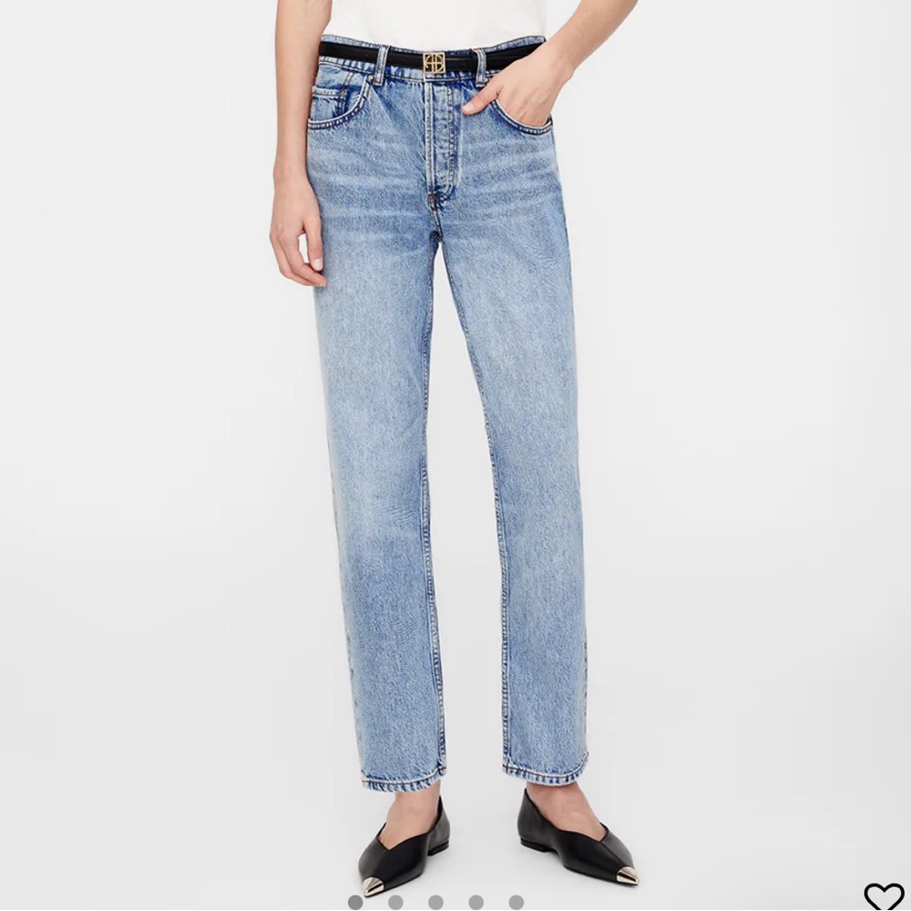 ANINE BING Benson high rise straight jeans Classic Blue Women's Jeans Size 28